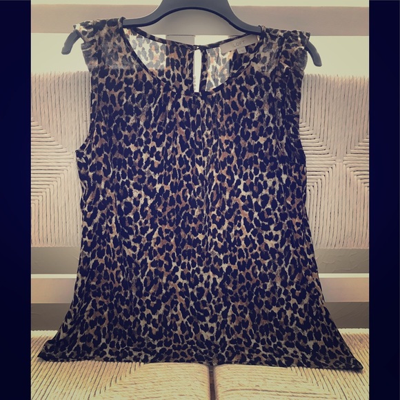 Ann Taylor LOFT Sleeveless Leopard Blouse - Picture 1 of 1